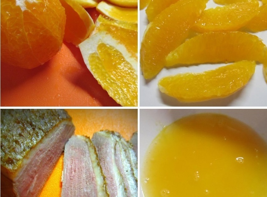 Салат с утиной грудкой и апельсинами