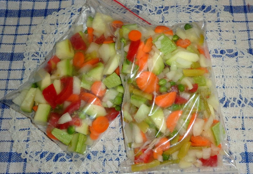 Заморозка овощей в пакетах на зиму