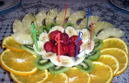красиво нарезать фрукты на тарелку с фото